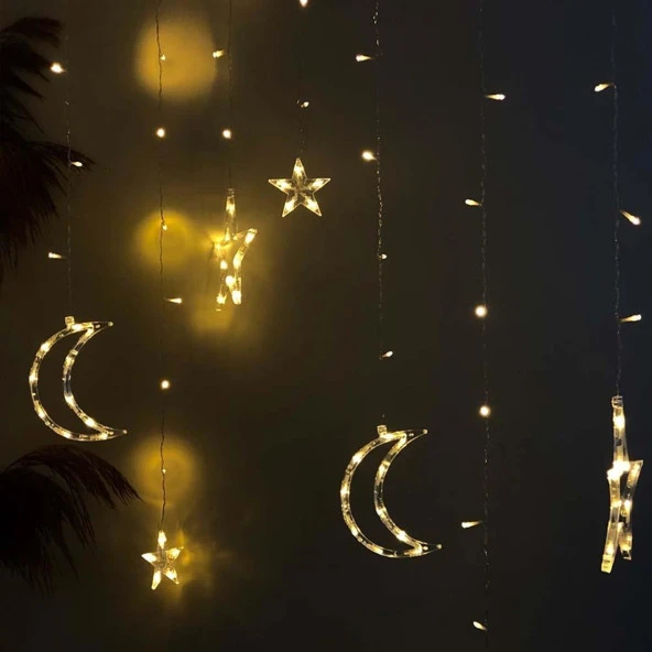 GÜN IŞIĞI SALKIM LED IŞIK HİLAL YILDIZLI SALKIM IŞIK YILDIZLI YILBAŞI IŞIĞI YILBAŞI SÜSLEME IŞIĞI - Resim 6