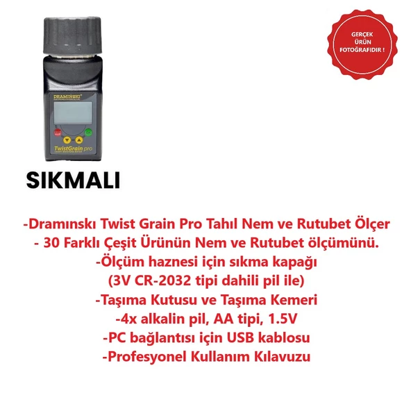 Dramınskı Twist Grain Pro Tahıl Nem ve Rutubet Ölçer - 2
