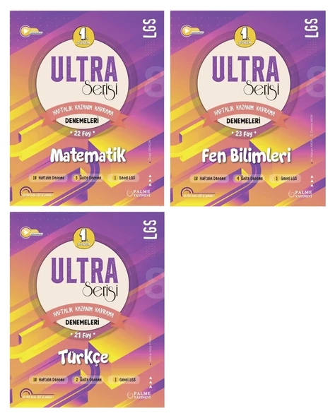 LGS 8. Sınıf ULTRA SERİSİ 1.DÖNEM MATEMATİK FEN BİLİMLERİ VE TÜRKÇE DENEMELERİ
