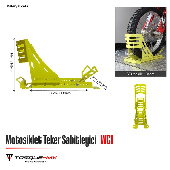 Torque-MX Motosiklet Teker Sabitleyici WC1 Sarı - Resim 5