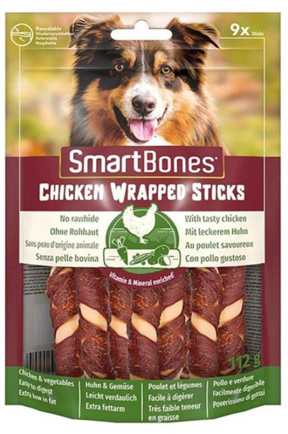 SmartBones Tavuk Sargılı Çubuklar 9'lu 112gr