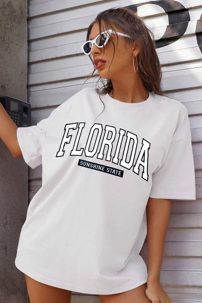 Unisex Florida Baskılı Tasarım Tshirt