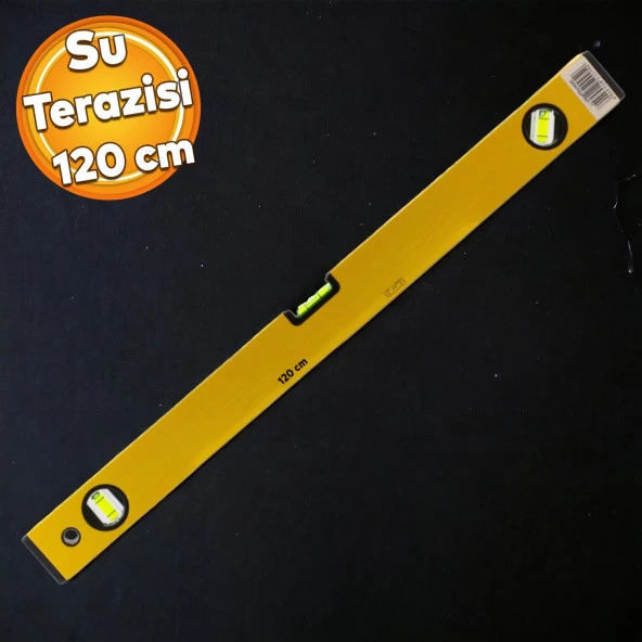 Aluminyum Su Terazisi 120 Cm İnşaat Duvar Fayans Marangoz Mühendislik Ölçüm Eğim Ölçü Eğik Ölçme ürün görseli