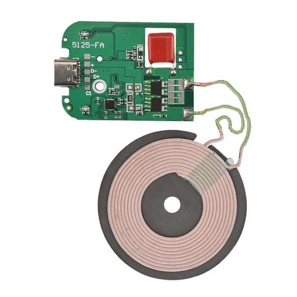 Kablosuz Şarj Modülü Type C 15W  Qi 9V 1.5A Mobil Akıllı Telefon Oyuncak Pil Şarj Transmiter Samsung Apple 5125-FA