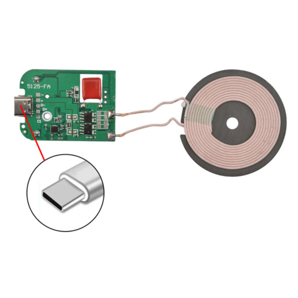 Kablosuz Şarj Modülü Type C 15W  Qi 9V 1.5A Mobil Akıllı Telefon Oyuncak Pil Şarj Transmiter Samsung Apple 5125-FA - 3