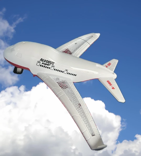 Işıklı, Uzaktan Kumandalı 6 Yöne Hareket edebilen Eğlenceli Airbas Yolcu Uçağı - Kumandalı Uçak - 4