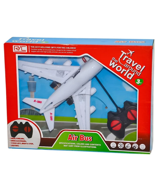 Işıklı, Uzaktan Kumandalı 6 Yöne Hareket edebilen Eğlenceli Airbas Yolcu Uçağı - Kumandalı Uçak - 2