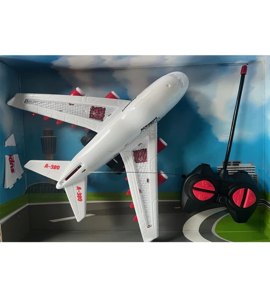 Işıklı, Uzaktan Kumandalı 6 Yöne Hareket edebilen Eğlenceli Airbas Yolcu Uçağı - Kumandalı Uçak - 5