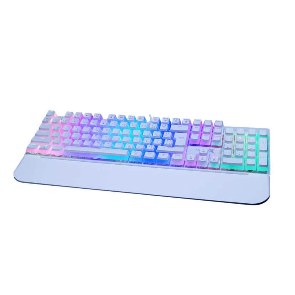 Turbox TR-MK10PD  Pudding Tuşlu Bilek Destekli Blue Switch Rgb Beyaz Mekanik Klavye - 2