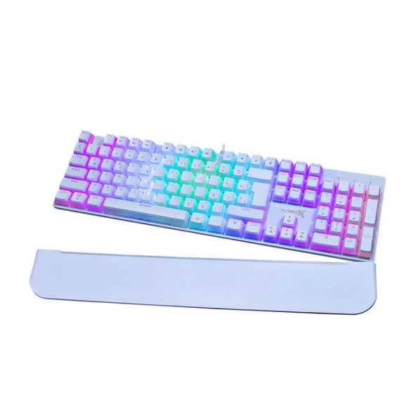 Turbox TR-MK10PD  Pudding Tuşlu Bilek Destekli Blue Switch Rgb Beyaz Mekanik Klavye - 3
