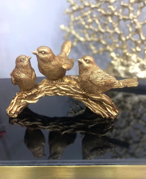 kuş biblo 3 lü dal üzerinde kuş biblo - Resim 10