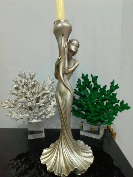 Şamdan kız mumluk kadın şamdan polyester - 3