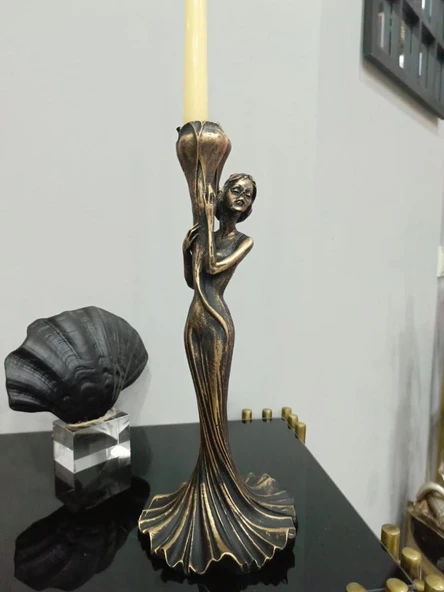 Şamdan kız mumluk kadın şamdan polyester - 2