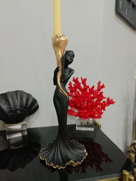 Şamdan kız mumluk kadın şamdan polyester - 5