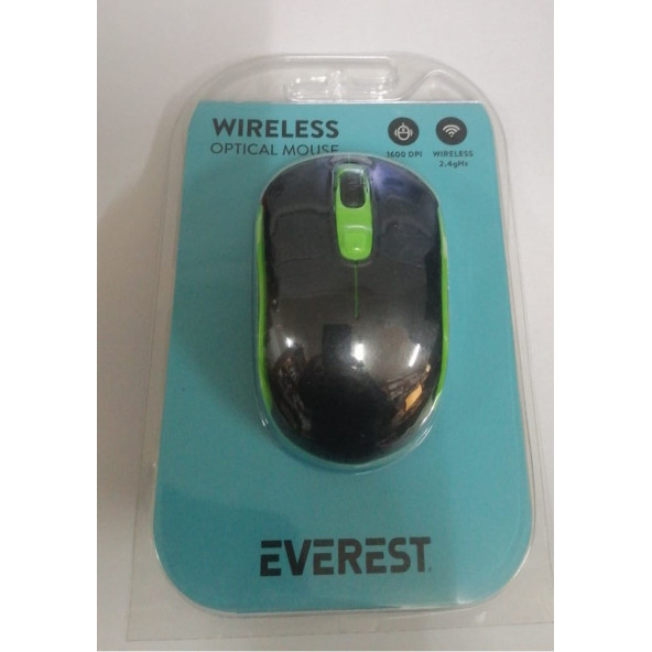 EVEREST WİRELESS OPTİCAL MOUSE KABLOSUZ YEŞİL