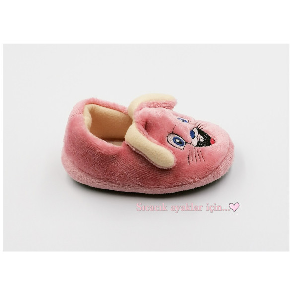 Çocuk Panduf Sevimli Tavşan Figürlü Kışlık Yumuşak Unisex Ev Terliği - 2