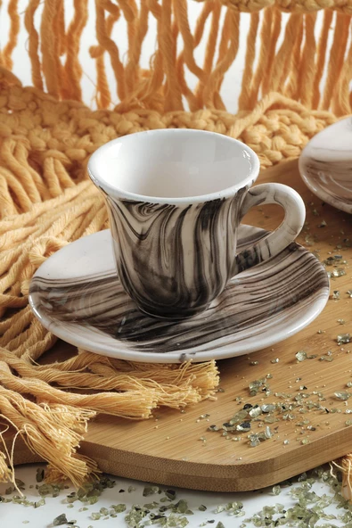 Gift Kahve Fincan Takımı 2 Kişilik El Yapımı Türk Kahvesi Expresso Fincanı Seti - 2