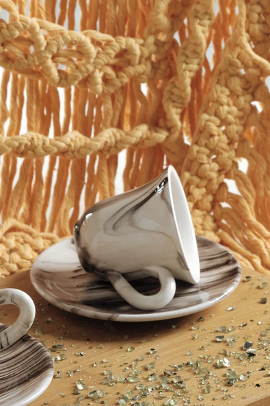 Gift Kahve Fincan Takımı 2 Kişilik El Yapımı Türk Kahvesi Expresso Fincanı Seti - 3