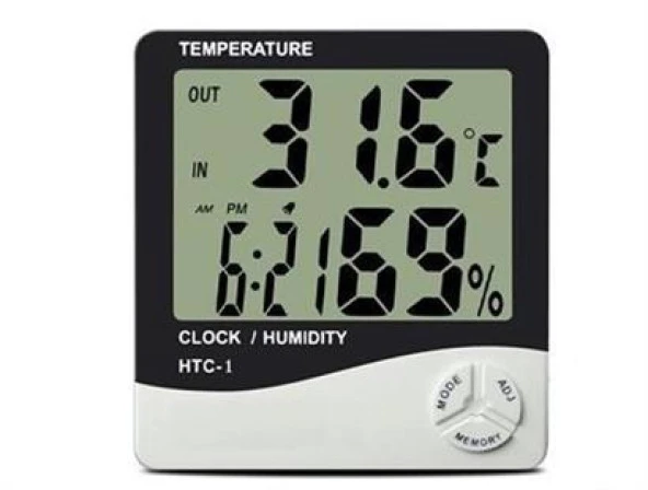 SEFAM HOME Bebek Odası Masaüstü Dijital Termometre Nem Ölçer Higrometre Saat