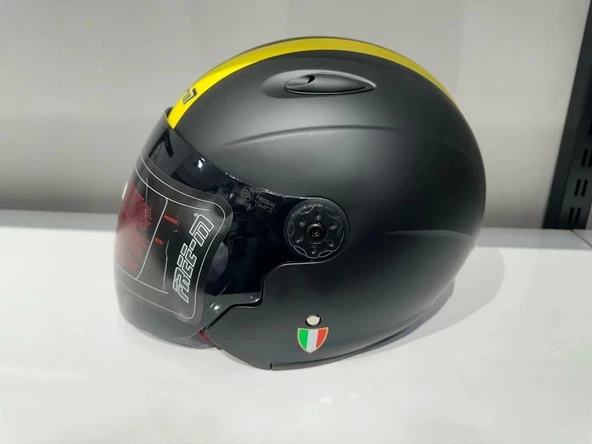 KASK FREE-M 601 ÇENESİZ SİYAH/SARI