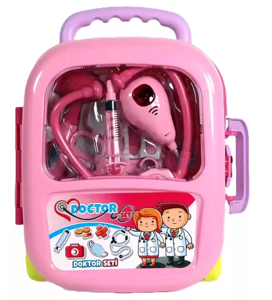 Çek-Çek Valizli Büyük Boy 10 parça Işıklı-Sesli Medikal Doktor Seti 2in1 - Doktor Oyun Seti - 5