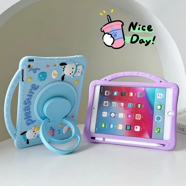 Samsung Galaxy Tab A9 8.7inç X110 X113 X115 X117 Kılıf Cute Dolls Standlı Eğlenceli 3D Karekterli Çocuk Kılıfı - 4