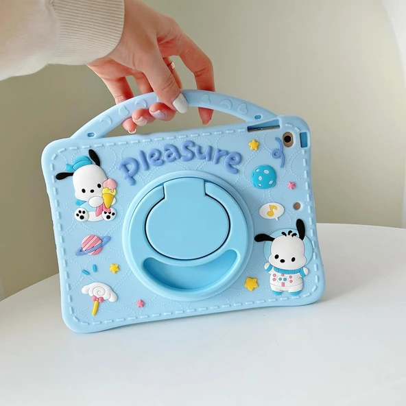 Samsung Galaxy Tab A9 8.7inç X110 X113 X115 X117 Kılıf Cute Dolls Standlı Eğlenceli 3D Karekterli Çocuk Kılıfı - 2