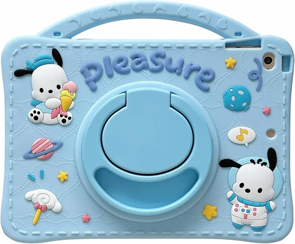 Samsung Galaxy Tab A9 8.7inç X110 X113 X115 X117 Kılıf Cute Dolls Standlı Eğlenceli 3D Karekterli Çocuk Kılıfı