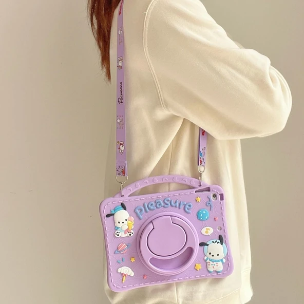 Samsung Galaxy Tab A9 8.7inç X110 X113 X115 X117 Kılıf Cute Dolls Standlı Eğlenceli 3D Karekterli Çocuk Kılıfı - 9