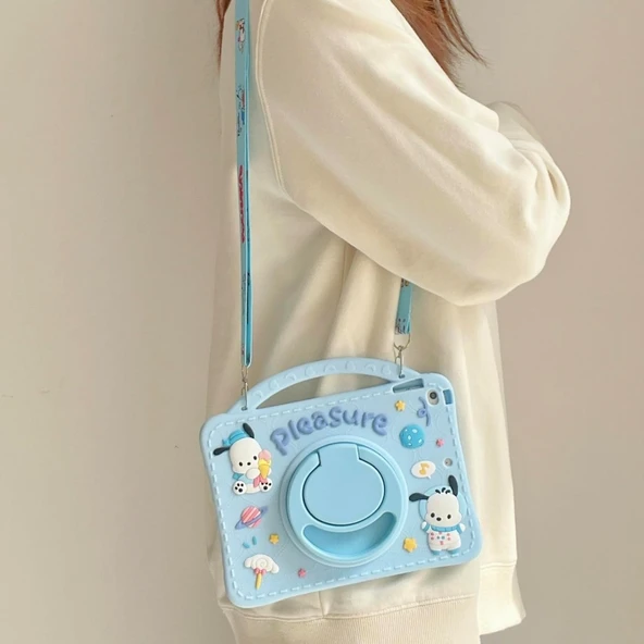 Samsung Galaxy Tab A9 8.7inç X110 X113 X115 X117 Kılıf Cute Dolls Standlı Eğlenceli 3D Karekterli Çocuk Kılıfı - 3