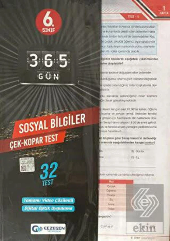 Gezegen 6.Sınıf Yeni Sosyal Bilgiler Çek Kopar Yaprak Test