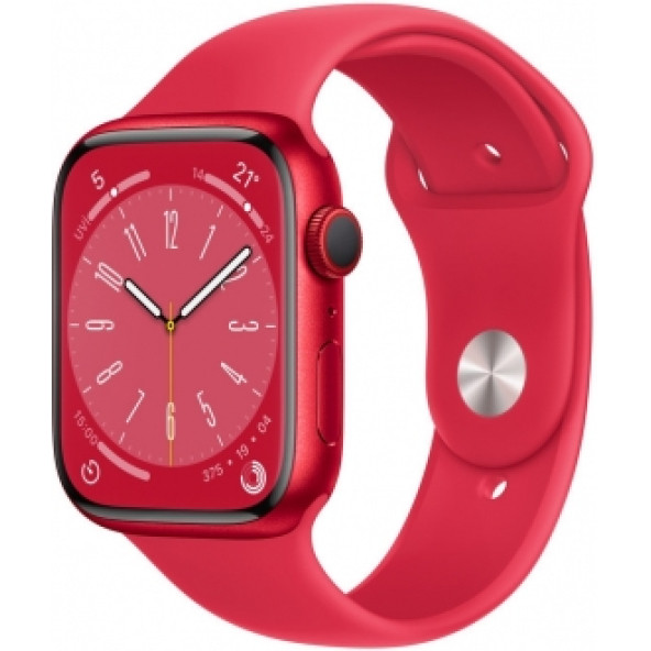 Apple Watch Series 8 Gps + Cellular 45Mm Red Aluminium Case With Red Sport Band - Regular Mnka3tu/A