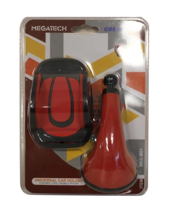 Megatech MKC-B02 Kırmızı Vakumlu Araç Telefon Tutucu