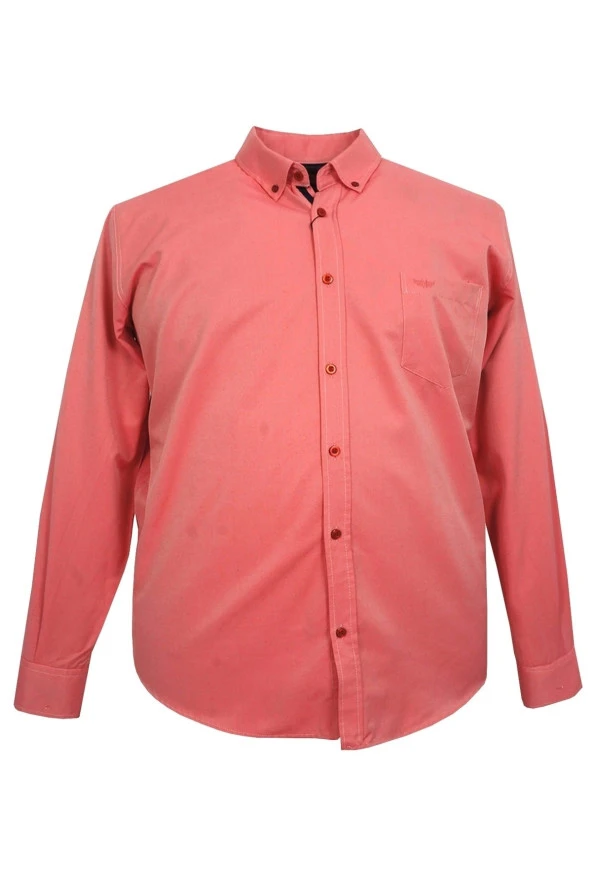 Erkek Büyük Beden Slim Fit Turhan Mevsimlik Uzun Kol Gömlek Yavruağzı