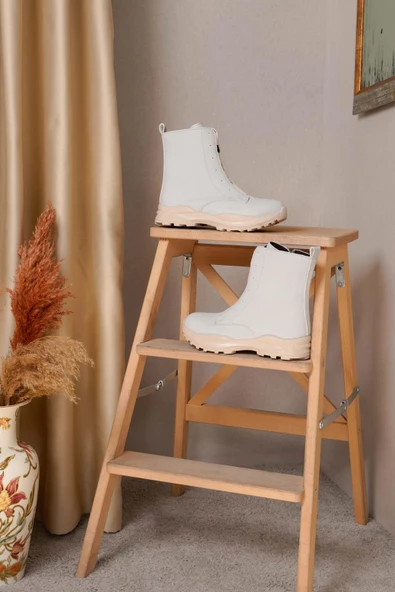 Kadın Lastik Bağ Detaylı Bot Fermuarlı Spor Taban Casual Kışlık Bot - 7