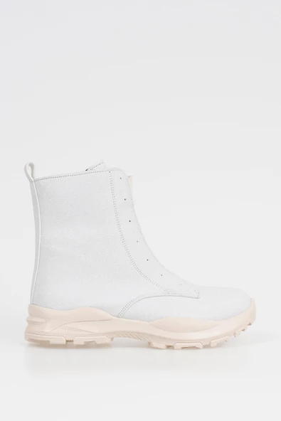 Kadın Lastik Bağ Detaylı Bot Fermuarlı Spor Taban Casual Kışlık Bot - 9