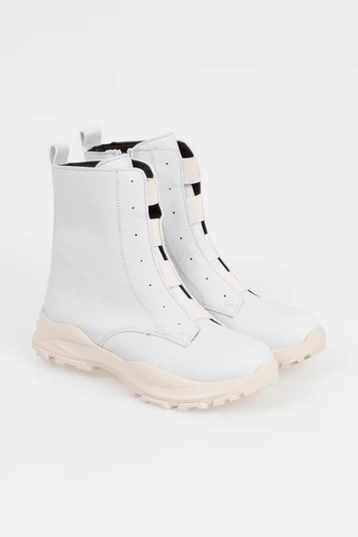Kadın Lastik Bağ Detaylı Bot Fermuarlı Spor Taban Casual Kışlık Bot - 10