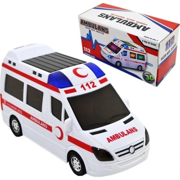 112 Ambulans 3D Işıklı Sesli Çarp-Dön