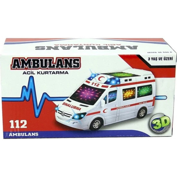 112 Ambulans 3D Işıklı Sesli Çarp-Dön - 3