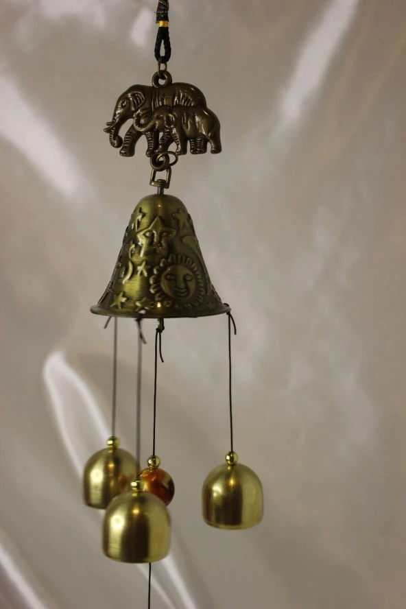 Deprem Zili Çanı Rüzgar Çanı Zili Feng Shui Yin Yang Fil 01 - Resim 3