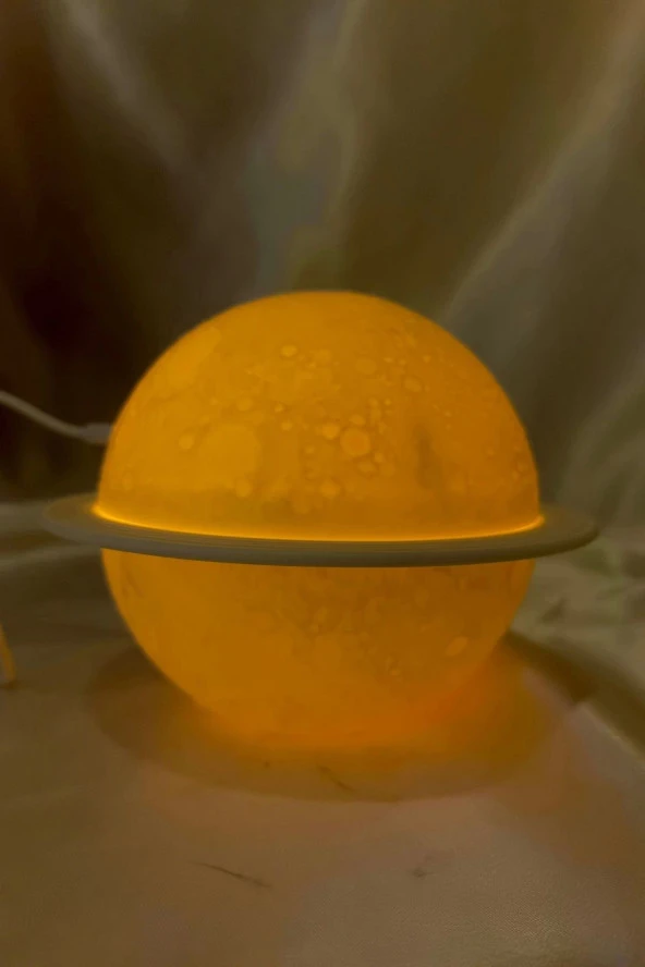 Difüzör Ay Temalı 3 Renk Led Işıklı Soğuk Buhar Nemlendirici 3D - 4