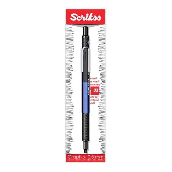 Scrikss Graph-x Metal 0,5 Versatil Kalem Mavi - 4