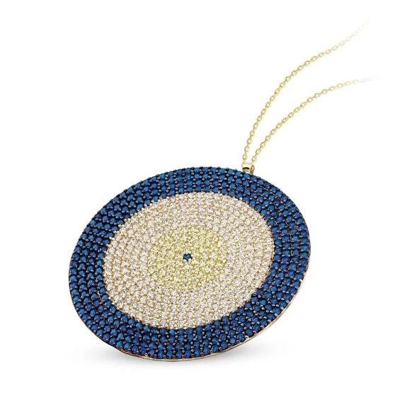 Sosyete Altın Kolye Nazar 14K Gold