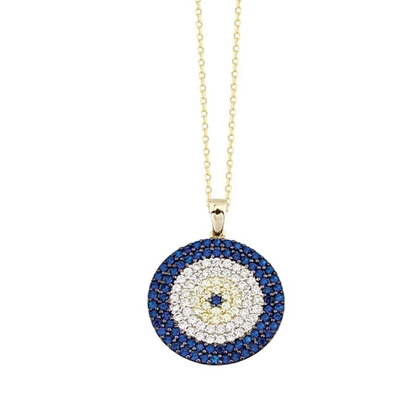 Nazar Boncuk Altın Kolye Sosyete 14K Gold 2,0 cm