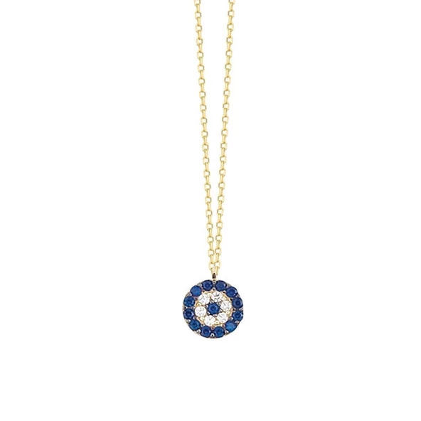 Nazar Boncuk Altın Kolye Sosyete 14K Gold 1,0 cm