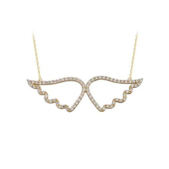 Altın Melek Kanadı Kolye 14K Gold - 1
