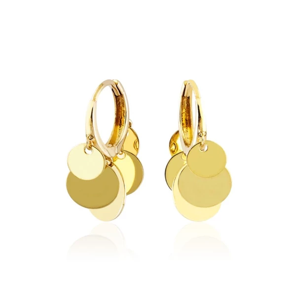 Pullu Altın Küpe Shakira Tasarım Taşsız ürün görseli 1