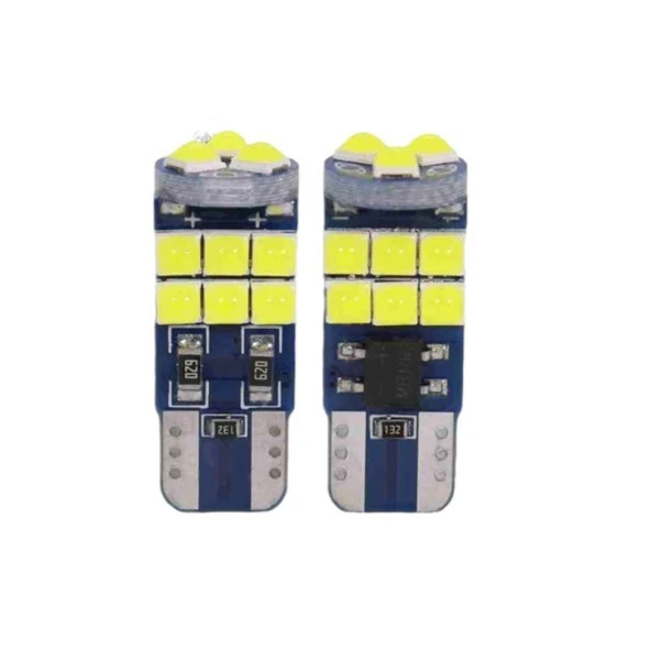 Dekoratif LED Uyumlu Ampul T10-18Smd 3030Canbus 12V Çift Beyaz/ Laam867