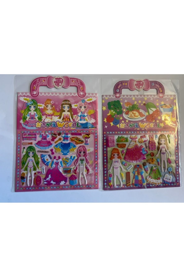 Prenses Giydirme Sticker Yapışkanlı Eğitici Oyuncak 2 Adet Birden Model 2