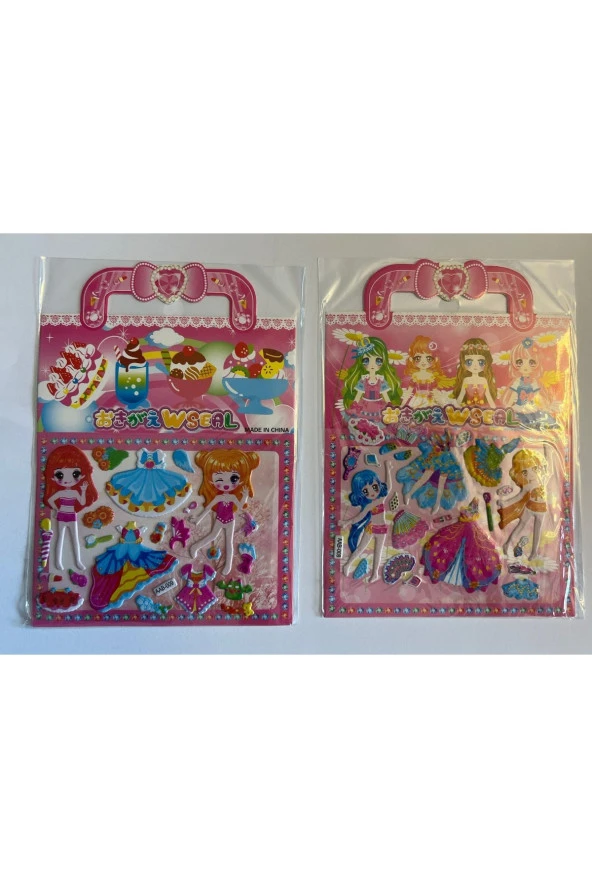 Prenses Giydirme Sticker Yapışkanlı Eğitici Oyuncak 2 Adet Birden Model 4 ürün görseli 1